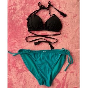 Black and blue swimsuit